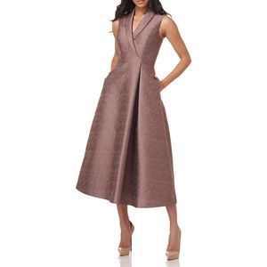 Kay Unger Womens Whitney Purple Sleeveless Maxi Fit & Flare Dress NWT